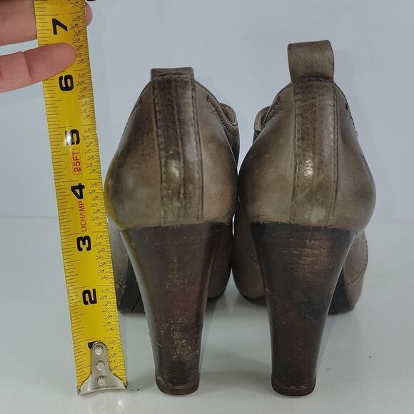 Frye Miranda Lace Leather Heels Distressed Booties - Picture 5 of 16